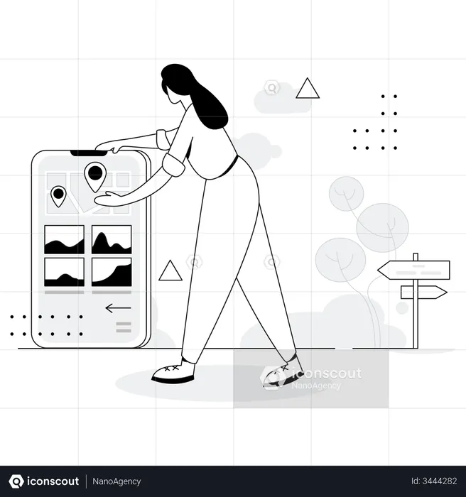 Manager finding new location for business  Illustration