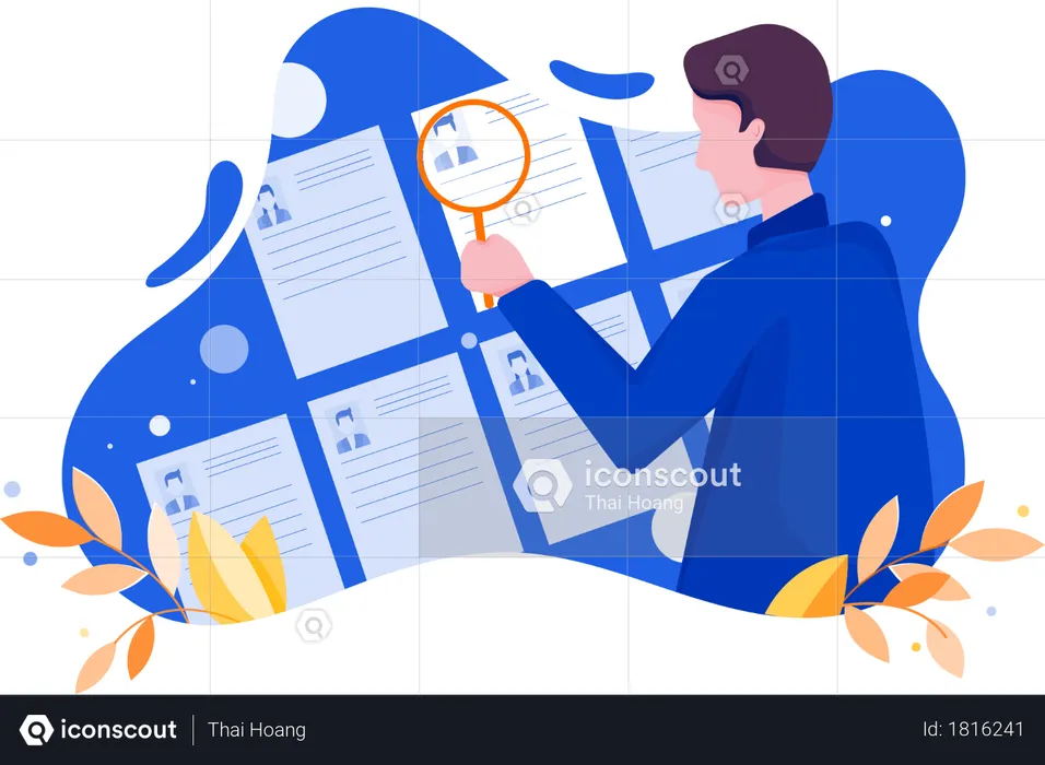 Manager finding quality application  Illustration