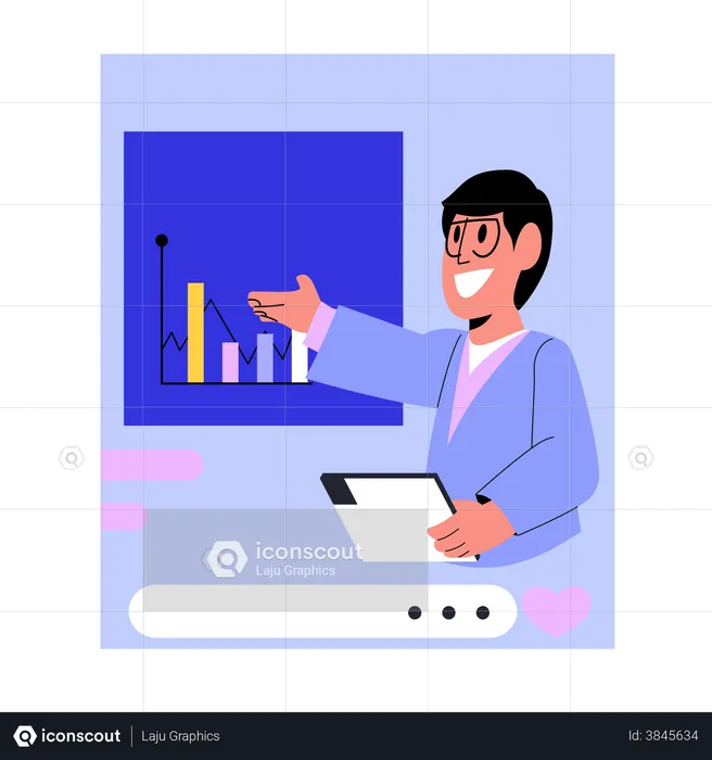 Manager giving presentation  Illustration