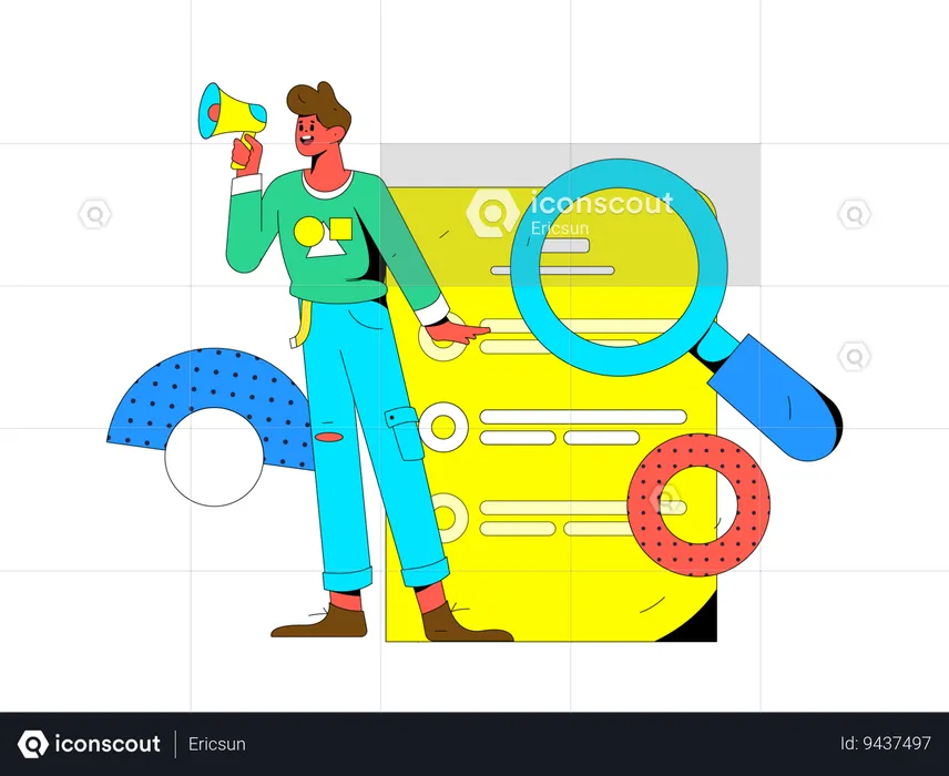 Manager is making employee search  Illustration