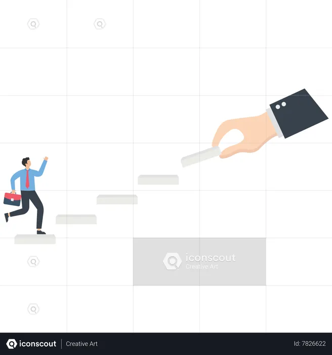Manager makes the stair for a businessman  Illustration