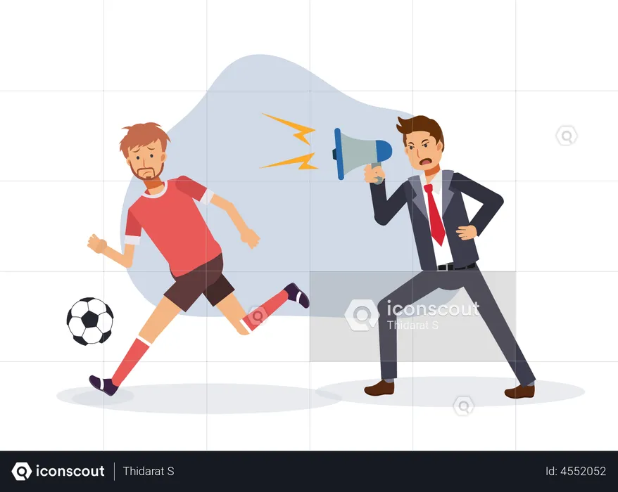 Manager Shouting at football player  Illustration
