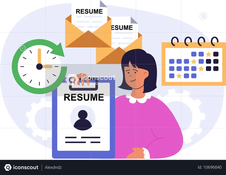 Manager showing employee resume  Illustration