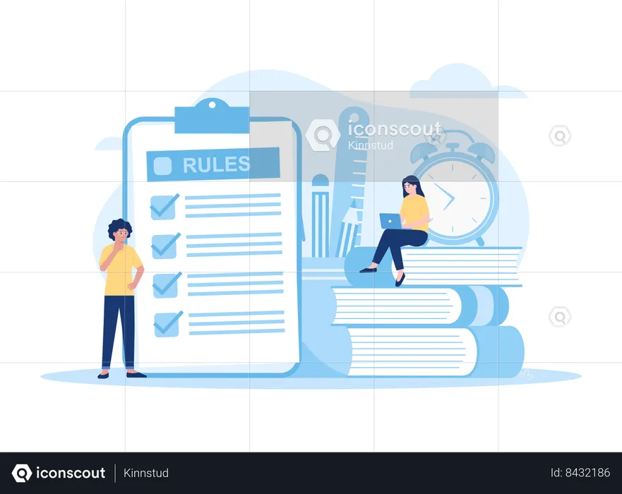 Managers audit business rules  Illustration