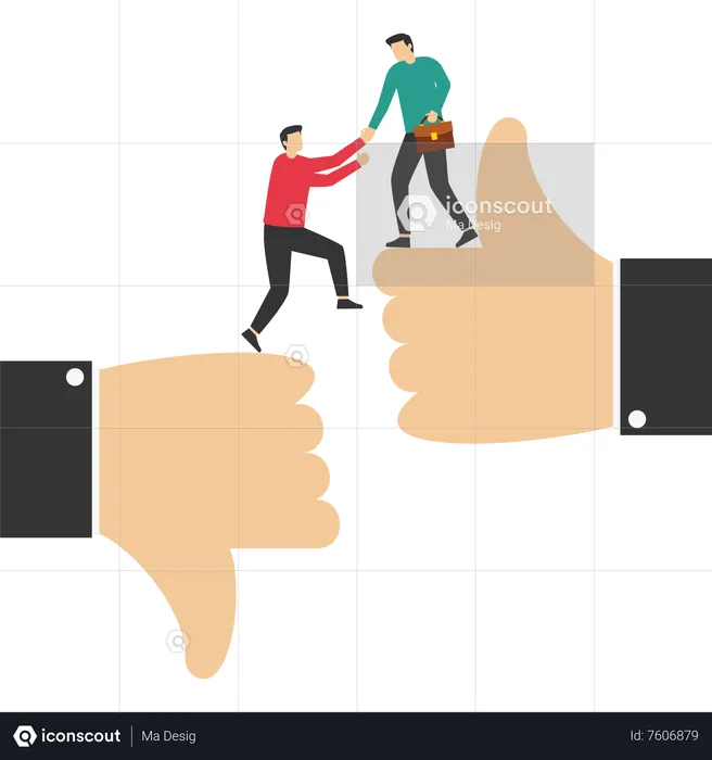 Managers help colleagues to get promotion  Illustration