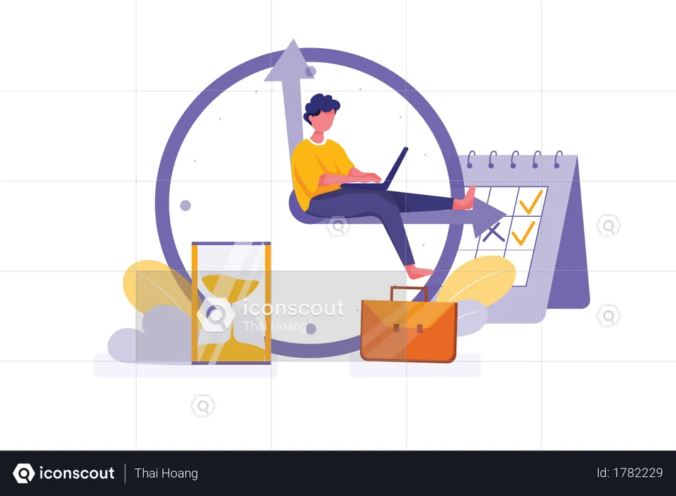 Managing time and schedule concept  Illustration