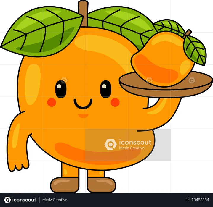 Mango-Maskottchen mit Mango  Illustration