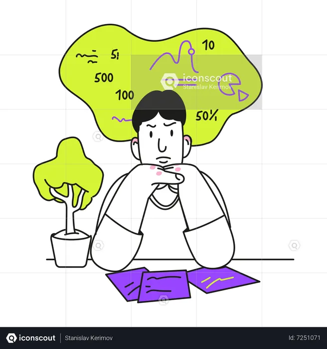Mann analysiert die Daten  Illustration