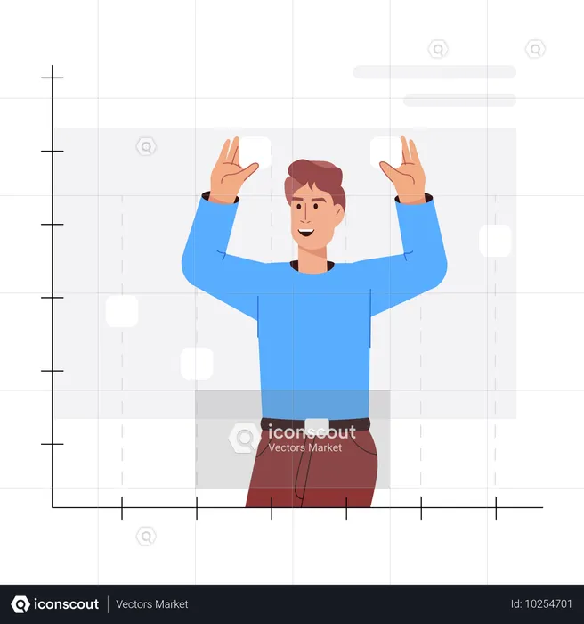 Mann arbeitet an einem Data-Science-Projekt  Illustration