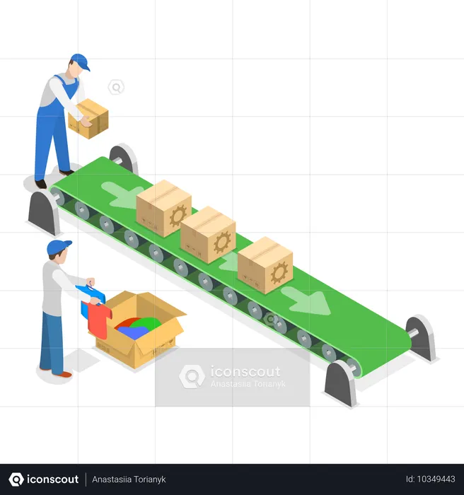 Mann bei der Bekleidungsherstellung  Illustration