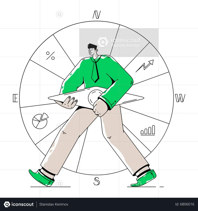 Mann dreht die Trommel der Geschäftsaufgaben  Illustration