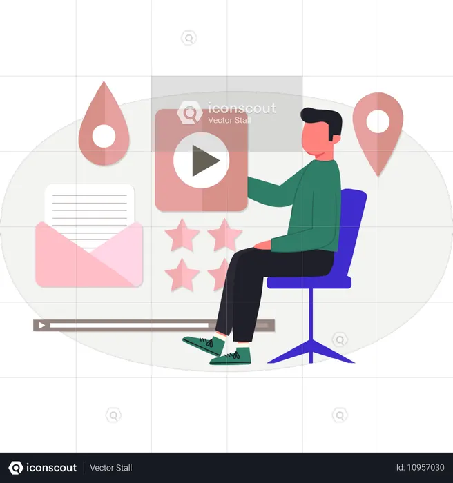 Mann erklärt Standort  Illustration