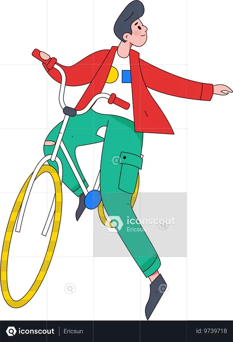 Mann auf Fahrrad  Illustration