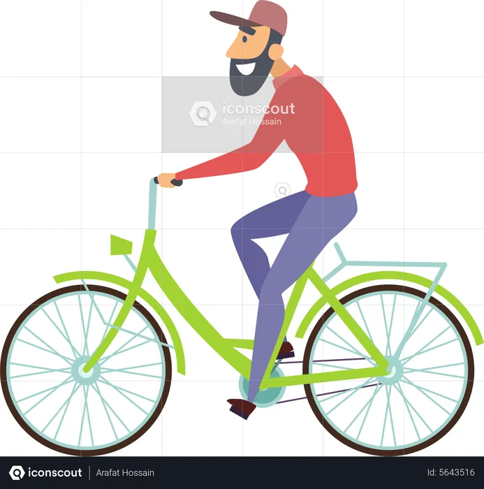 Mann fährt Fahrrad  Illustration