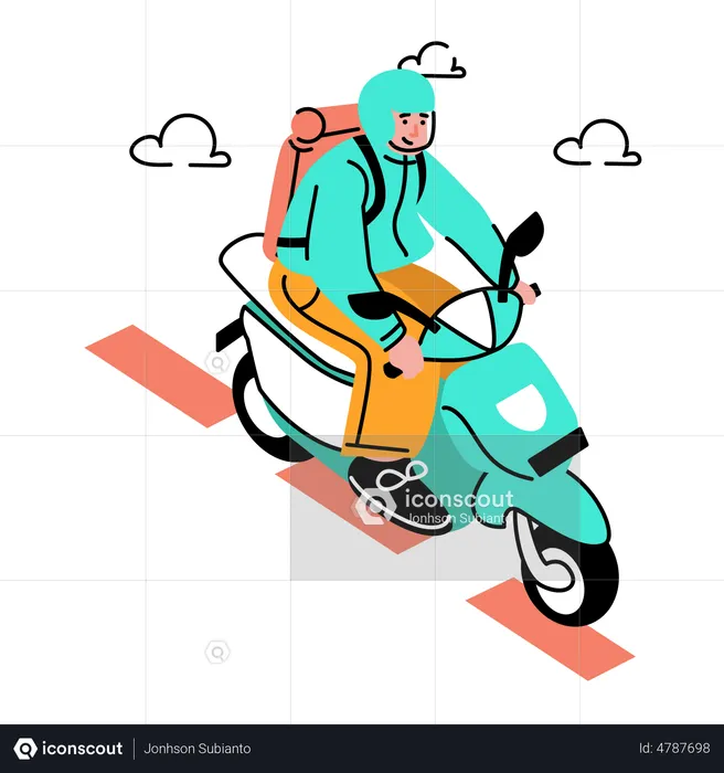 Mann auf Tourenmotorrad  Illustration