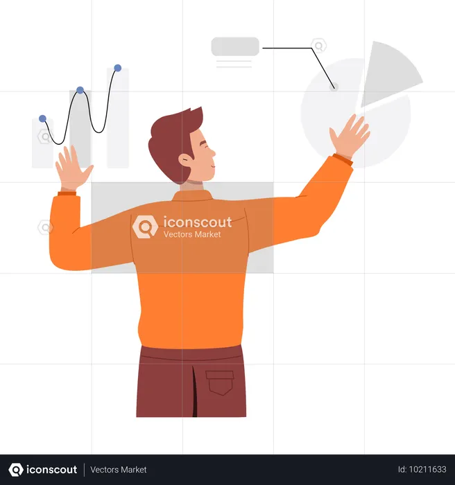 Mann als Datenanalyst  Illustration