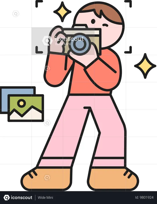 Mann beim Fotografieren  Illustration