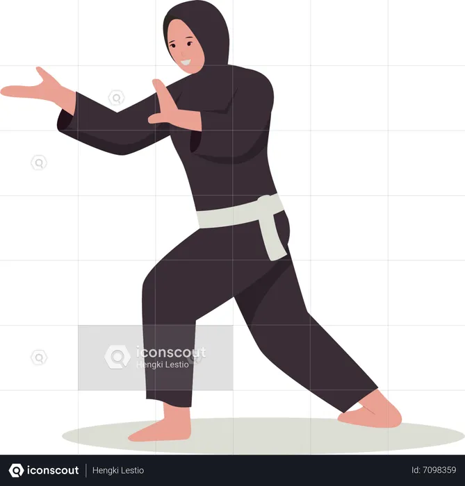 Mann beim Karate  Illustration