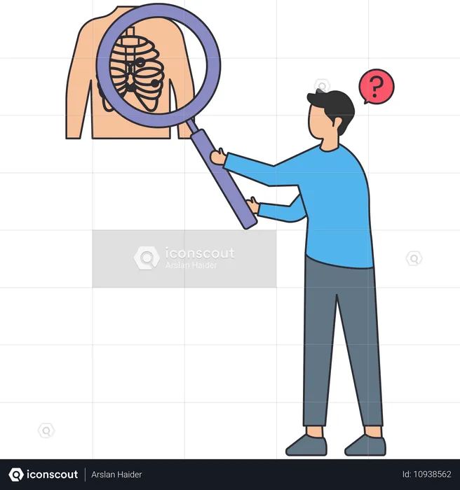 Mann macht medizinische Röntgenaufnahme  Illustration