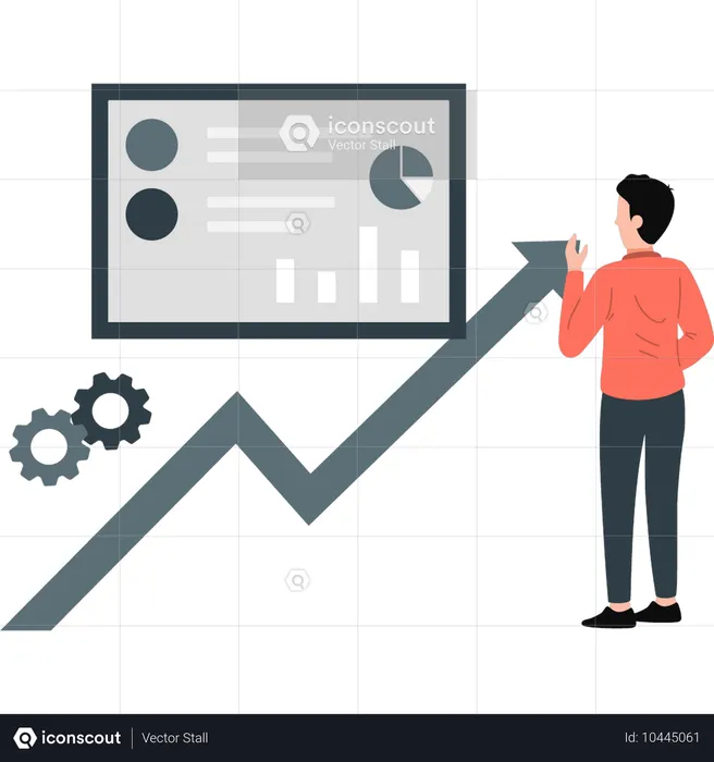 Mann macht Präsentationsbericht  Illustration