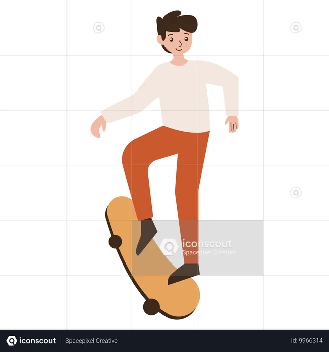 Mann beim Skateboarden  Illustration