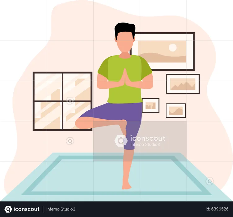 Mann macht Yoga  Illustration