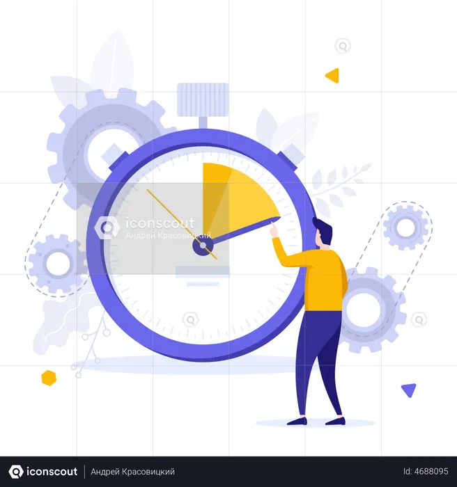 Mann macht Zeitmanagement  Illustration