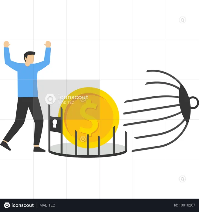 Mann mit finanzieller Freiheit  Illustration