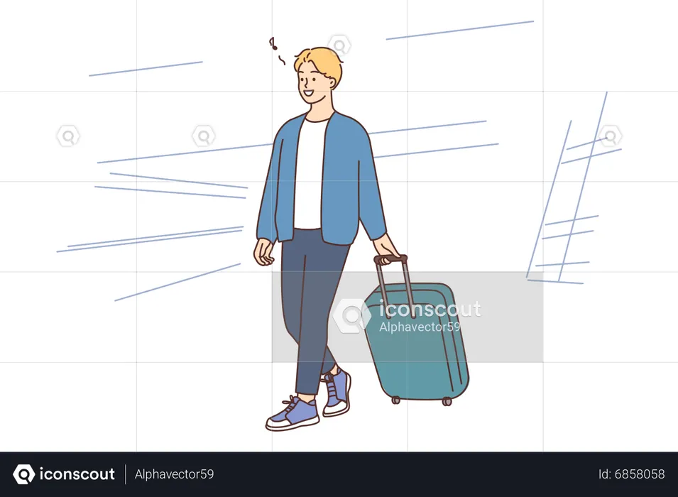 Mann mit Gepäck  Illustration
