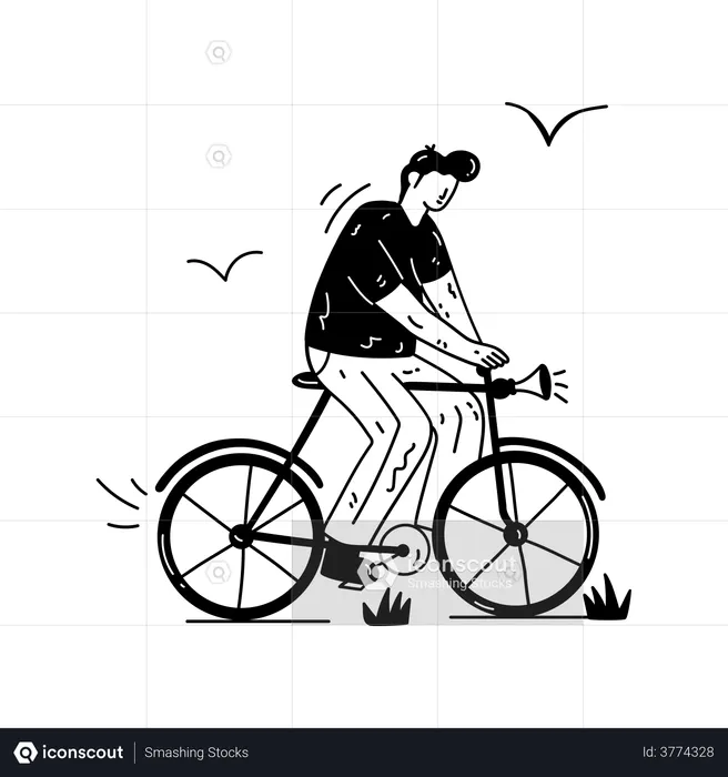 Mann Radfahren  Illustration