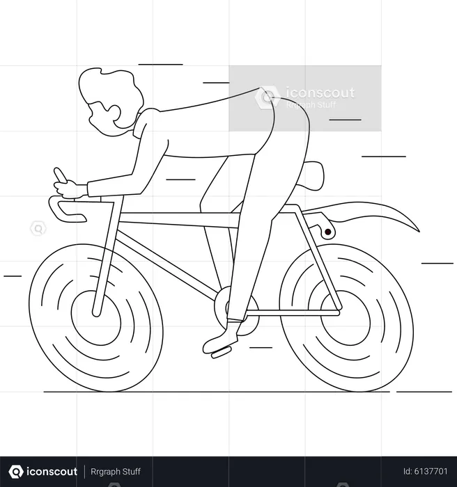 Mann Radfahren  Illustration