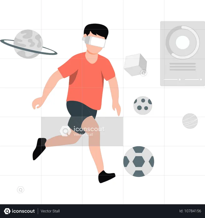 Mann spielt Fußball  Illustration