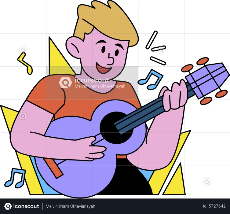 Mann spielt Gitarre  Illustration