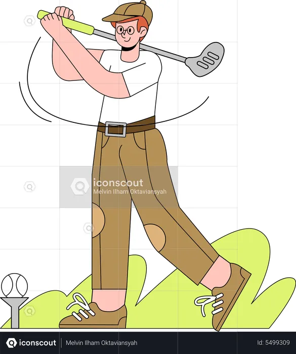 Mann spielt Golf  Illustration