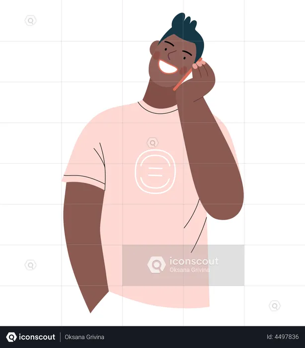 Mann spricht am Telefon  Illustration