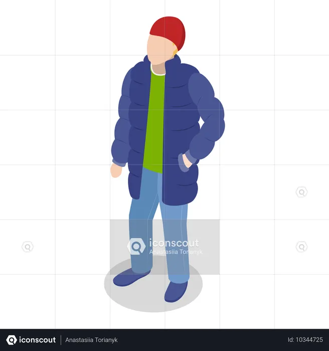 Mann im modischen Outfit  Illustration