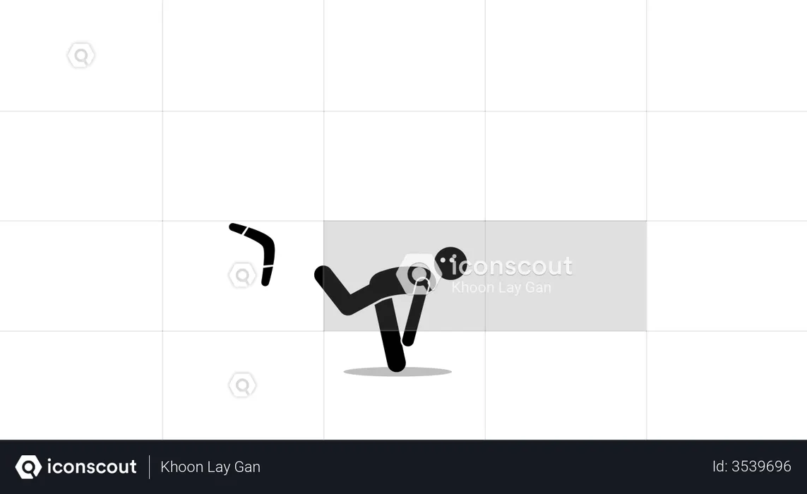 Mann wirft einen Bumerang  Illustration
