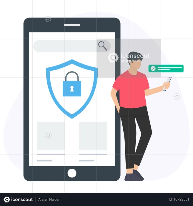 Male Secure-Webseite  Illustration