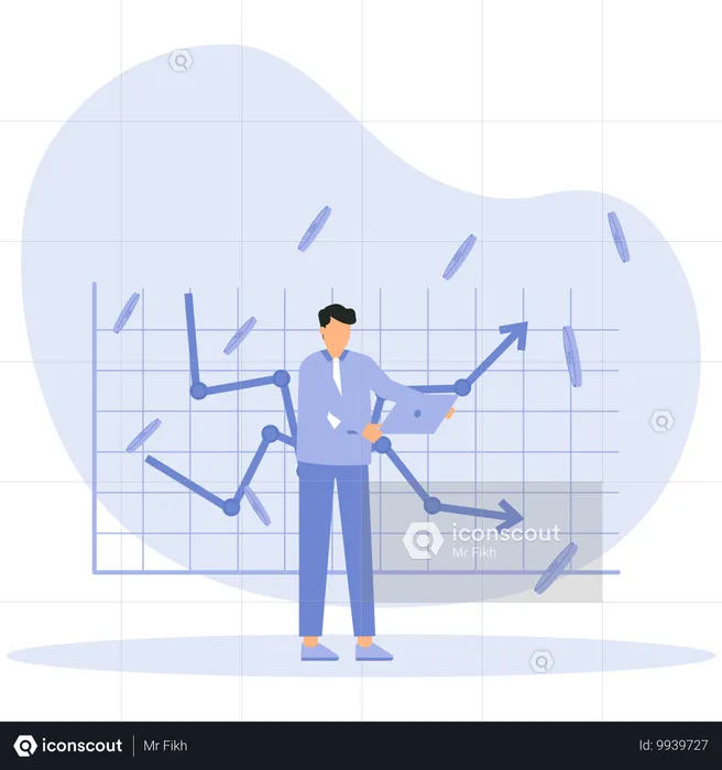 Profitorientierte männliche Investoren und Angestellte investieren  Illustration