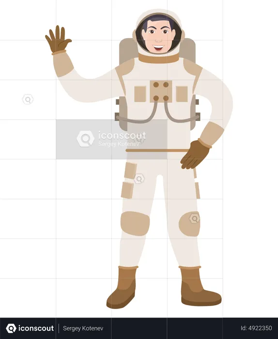 Männlicher Astronaut sagt Hallo  Illustration