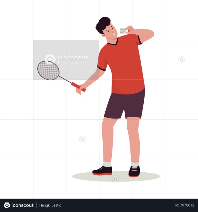 Männlicher Badmintonspieler  Illustration