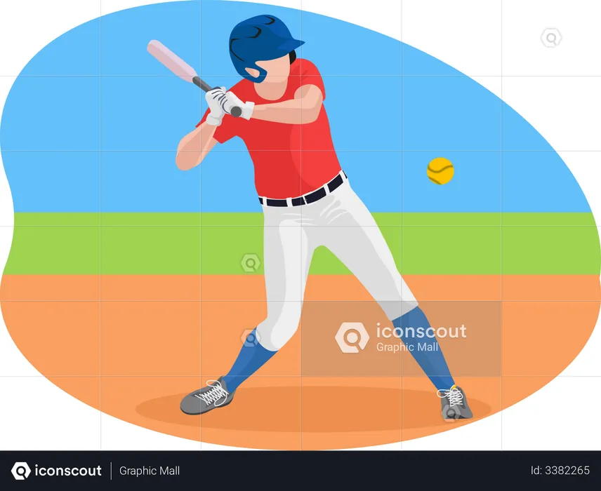 Männlicher Baseballspieler  Illustration