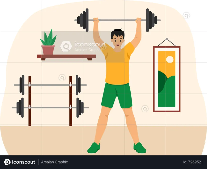 Männlicher Gewichtheber  Illustration