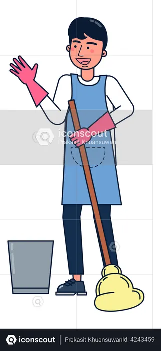 Männliche Haushälterin  Illustration