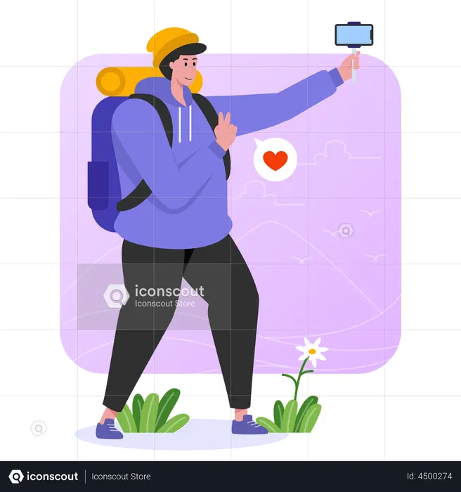 Männlicher Reise-Vlogger  Illustration