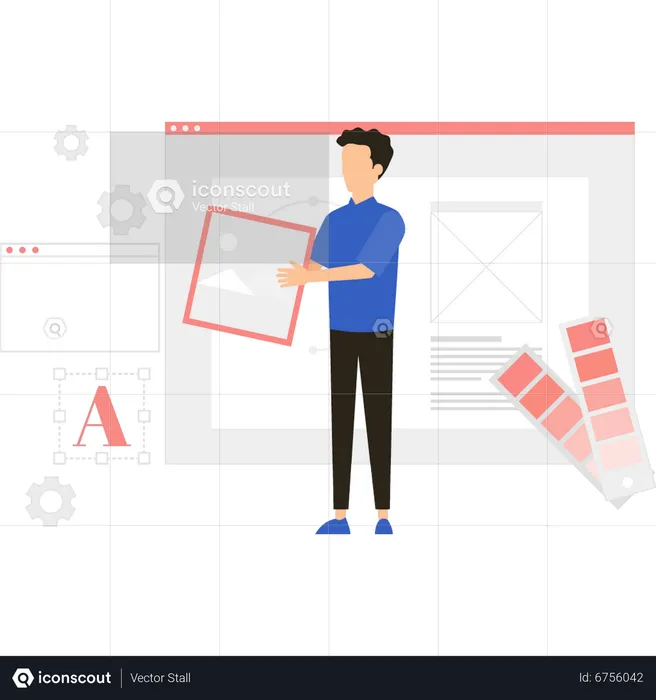 Männlicher UI-UX-Designer  Illustration