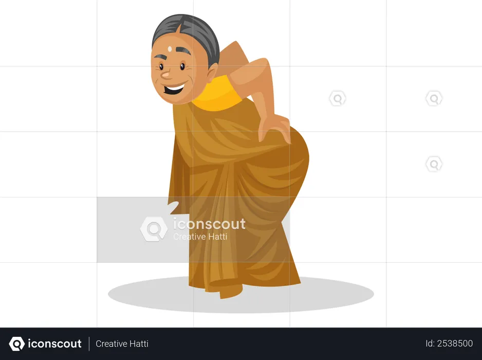Manthra putting arms on her waist  Illustration