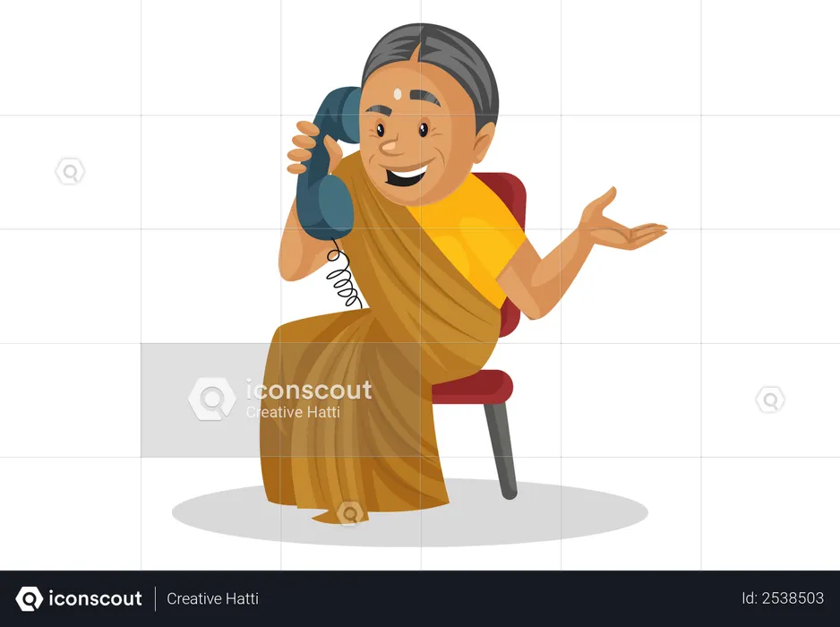 Manthra telefoniert  Illustration