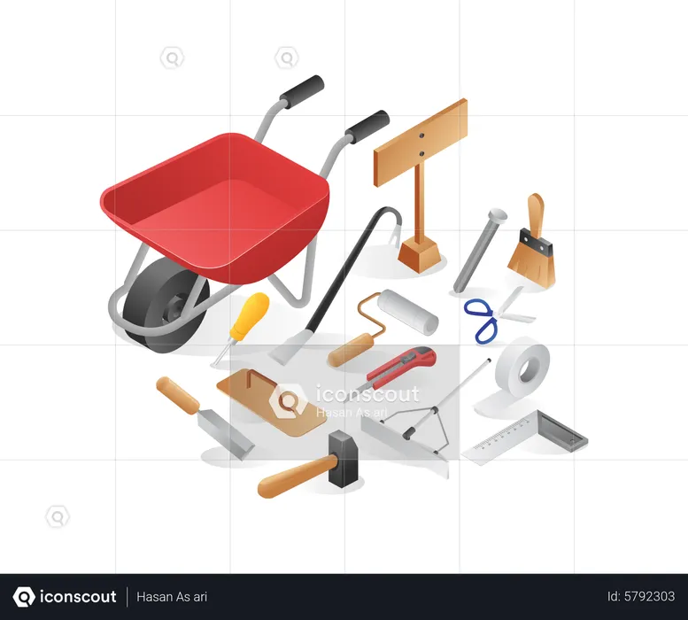 Manual builder tools  Illustration