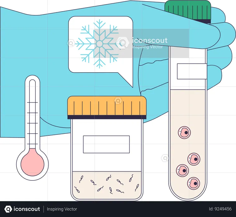 Mão com amostras médicas  Ilustração